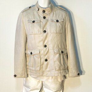 Celio SZ S Linen Military style utility  jacket wheat color essential
